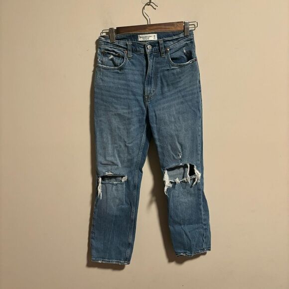 Abercrombie & Fitch Ultra High Rise Ankle Straight Jean Size 0 (25S) - Picture 3 of 8